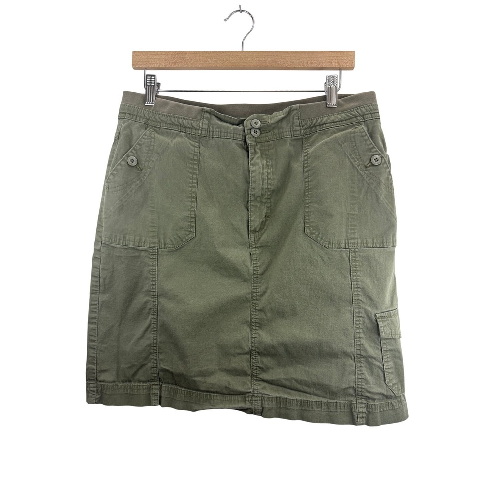 Riders by Lee Olive Green Skirt Size 14 Womens Mid Rise Cargo Pockets Casual